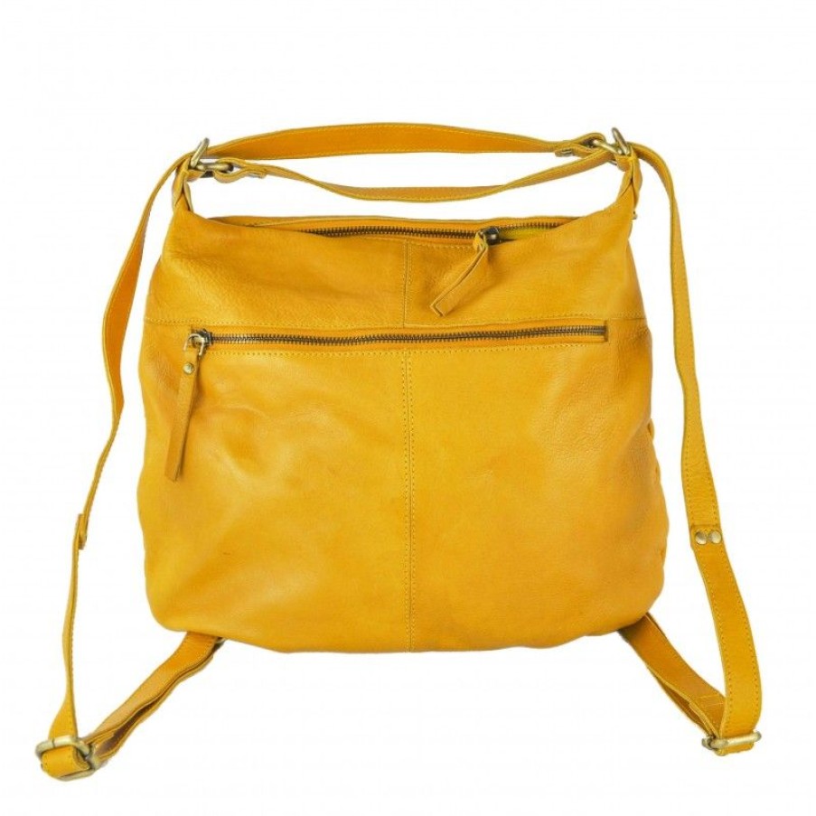 Mujer Zerimar Bolsos | Bolso-Mochila De Piel Con Multicremallera Caitlyn 40X35X10 Cm