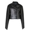 Mujer Zerimar Chaquetas De Cuero | Chaqueta Corta Heavy De Piel Modelo Knivey Negro