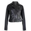 Mujer Zerimar Chaquetas De Cuero | Chaqueta Heavy De Piel Modelo Buddy Negro