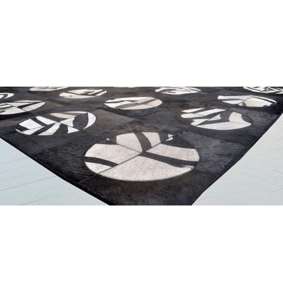 Decoracion Zerimar Alfombras Patchwork | Alfombra Patchwork Piel De Vaca 243X300 Cm Negro_Blanco