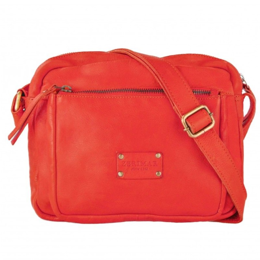 Mujer Zerimar Bolsos | Bolso De Piel Con Multicremallera Jayce 30X24X8 Cm