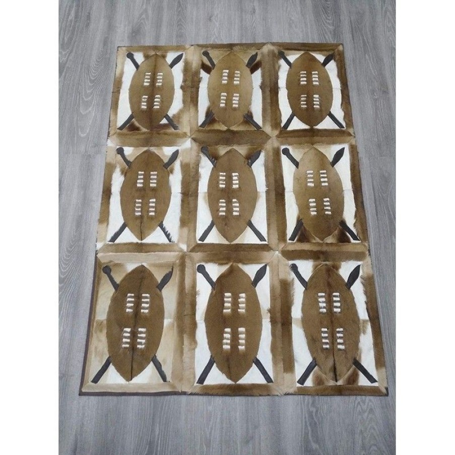 Decoracion Zerimar Alfombras Patchwork | Alfombra De Piel De Gacela Springbok 160X112 Cm Natural