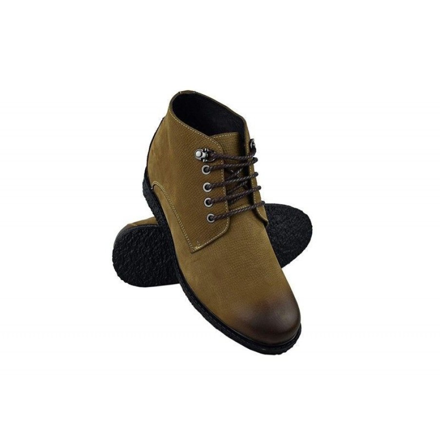 Zapatos Con Alza Zerimar | Botas De Piel Para Hombre Con Alzas Interiores Aumento De 6 Cm Marron