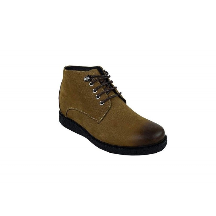 Zapatos Con Alza Zerimar | Botas De Piel Para Hombre Con Alzas Interiores Aumento De 6 Cm Marron