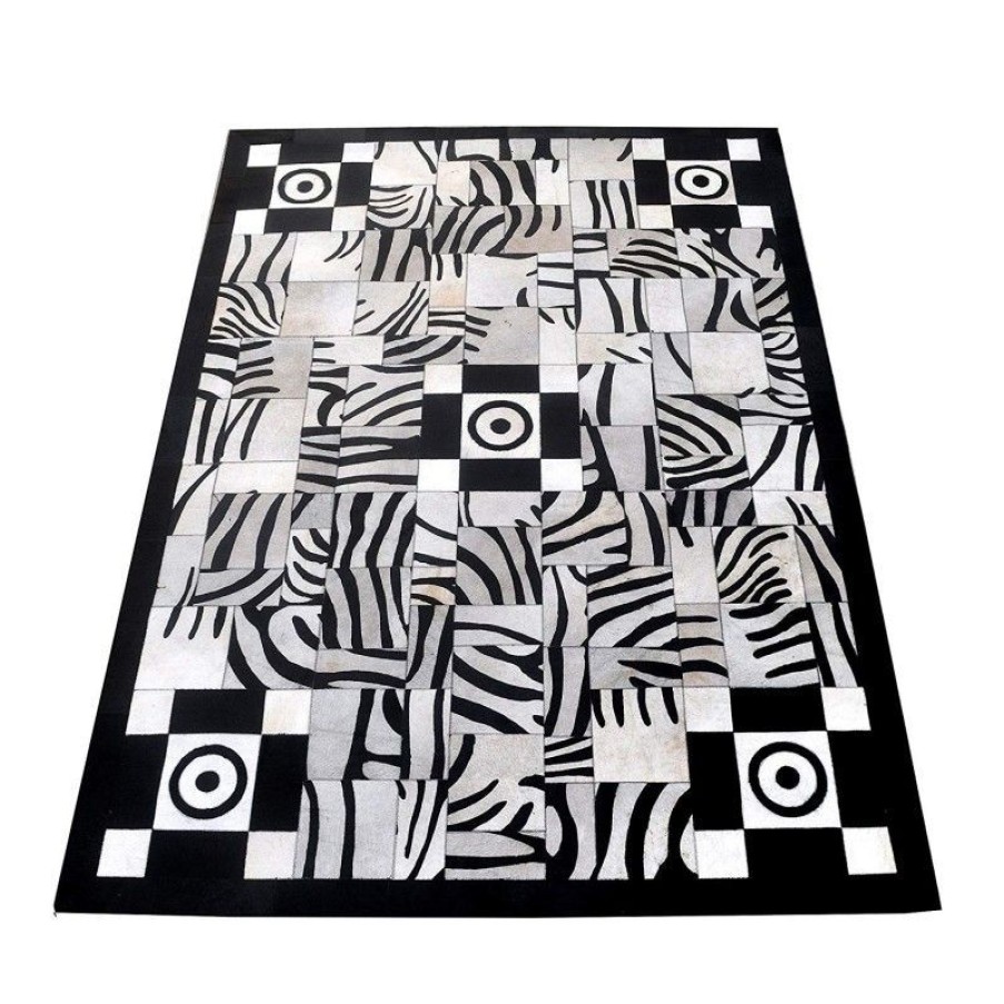 Decoracion Zerimar Alfombras Patchwork | Alfombra Piel De Toro Natural 170X240 Cm Negro_Blanco