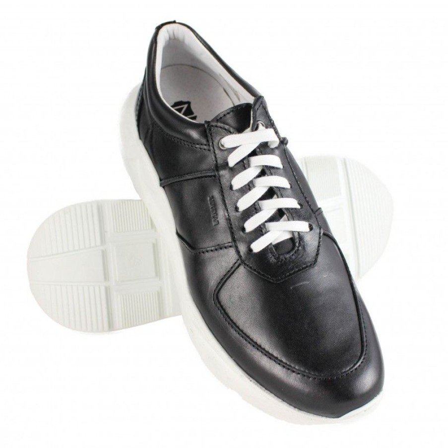 Hombre Zerimar Casual | Sneakers De Piel Con Cordones Modelo Prime