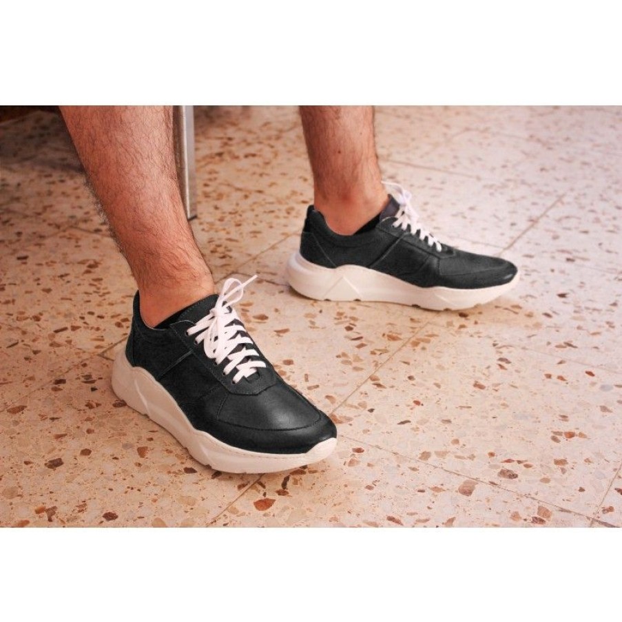 Hombre Zerimar Casual | Sneakers De Piel Con Cordones Modelo Prime