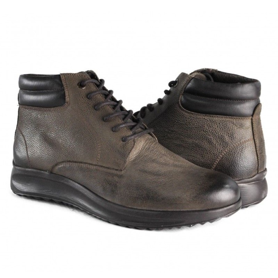 Hombre Zerimar Botas | Botines De Piel Con Degradado Y Cordones