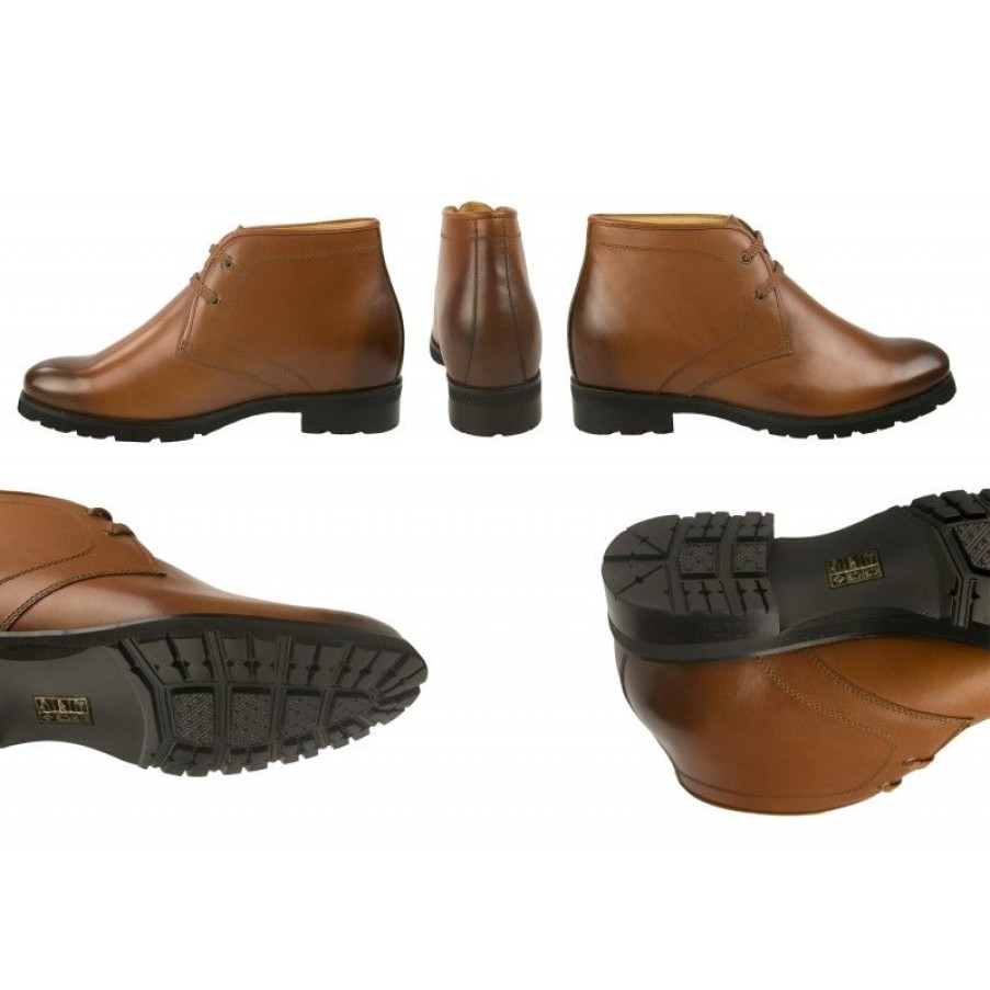 Zapatos Con Alza Zerimar | Botas De Piel De Vestir Con Alzas De 7,5 Cm Para Hombre