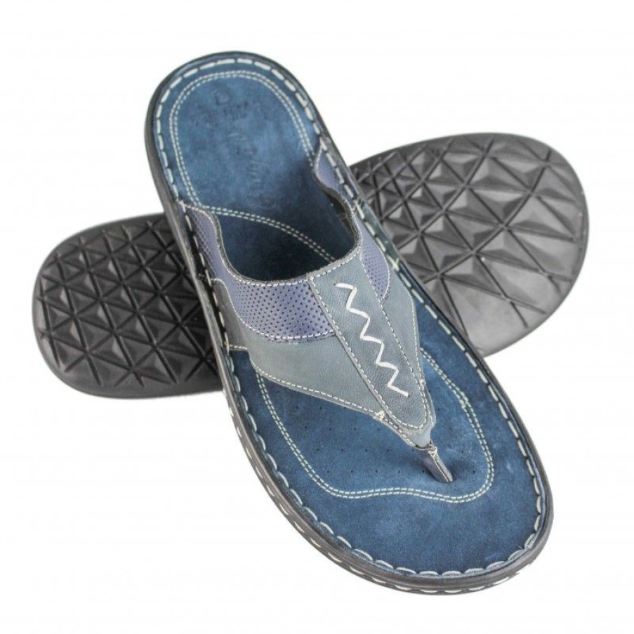 Hombre Zerimar Sandalias En Cuero | Chanclas De Piel Modelo Sesmor