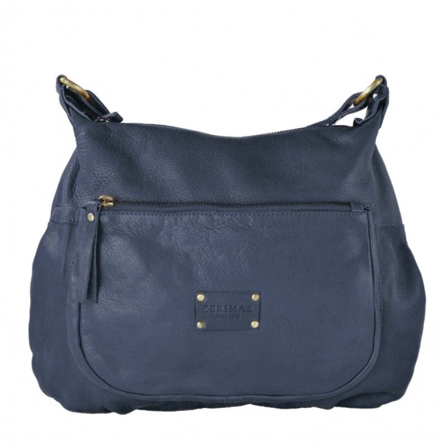 Mujer Zerimar Bolsos | Bolso De Piel Con Correa Y Multicremallera Viktor 39X29X8 Cm