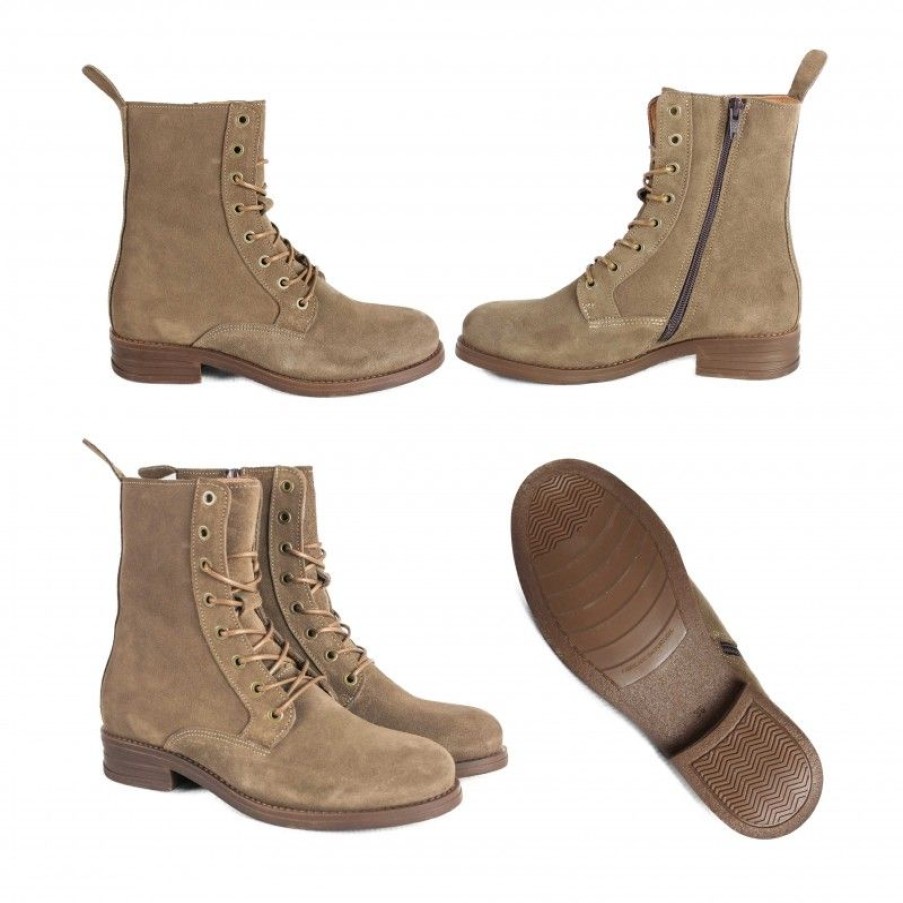 Mujer Zerimar Botas | Botas Estilo Militar Con Cremallera Modelo Dier