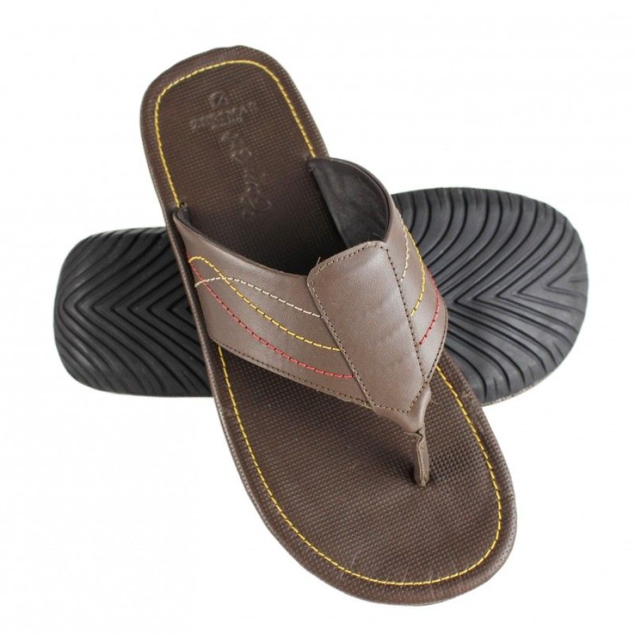 Hombre Zerimar Sandalias En Cuero | Chanclas De Piel Modelo Aquino