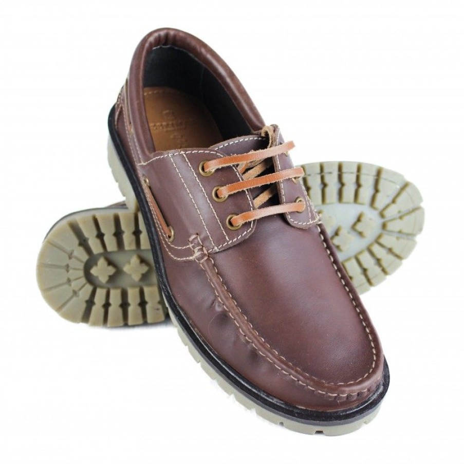 Hombre Zerimar Casual | Mocasines De Piel Con Cordones Modelo Falcone