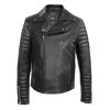 Hombre Zerimar Chaquetas De Cuero | Chaqueta Heavy De Cuero Con Cremallera Tones Negro