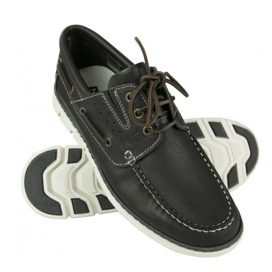 Hombre Zerimar Casual | Nauticos De Piel Ligeros Con Cordones Modelo Timber Azul_Marino