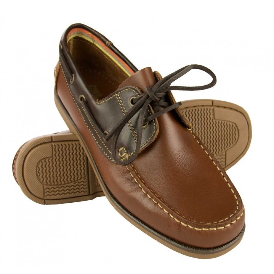 Hombre Zerimar Casual | Nauticos De Piel Ligeros Con Cordones Modelo Bico Marron