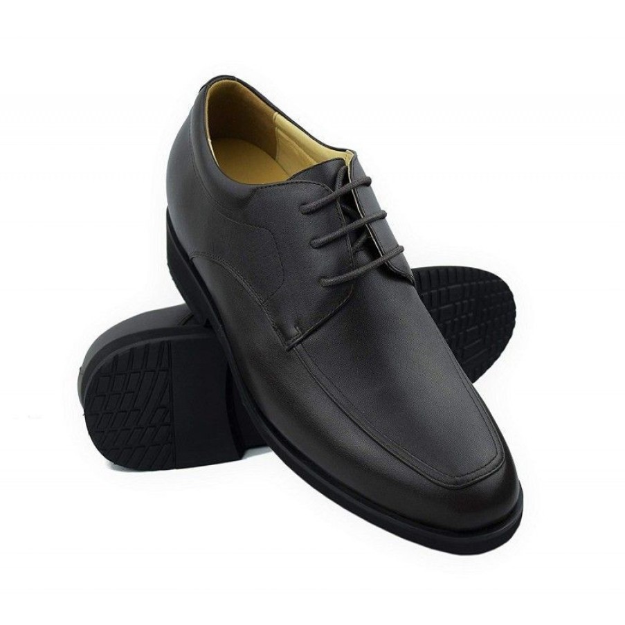 Zapatos Con Alza Zerimar | Zapatos De Vestir De Piel Para Hombre Con Alzas Interiores De 6,5Cm Marron