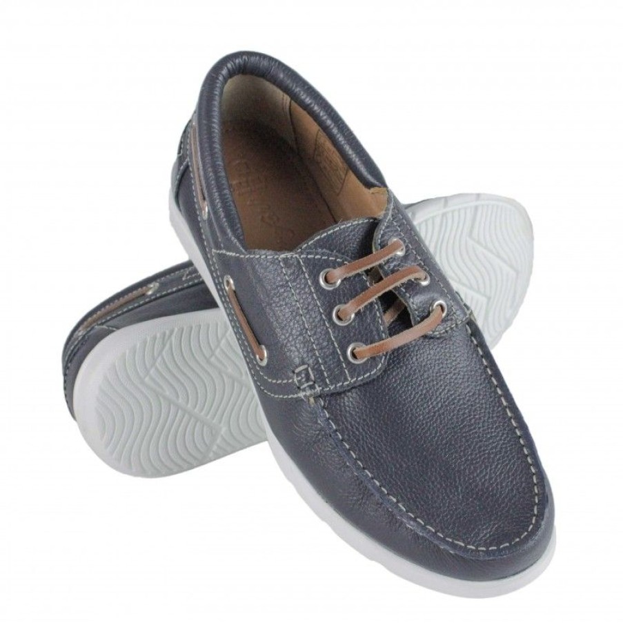 Hombre Zerimar Casual | Mocasines De Piel Con Cordones Modelo Anteo