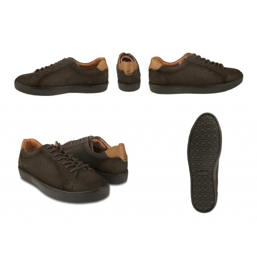 Hombre Zerimar Casual | Low-Top Sneakers De Piel Con Cordones