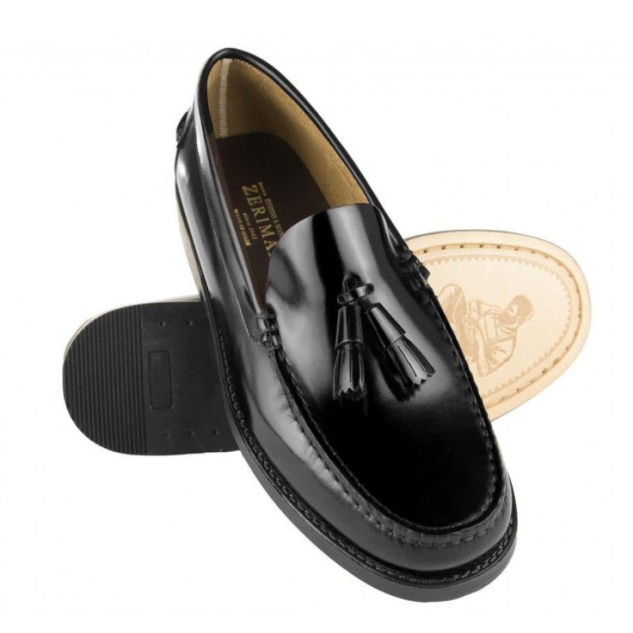 Hombre Zerimar Elegante | Mocasines De Hombre Con Borlas Y Suela De Cuero