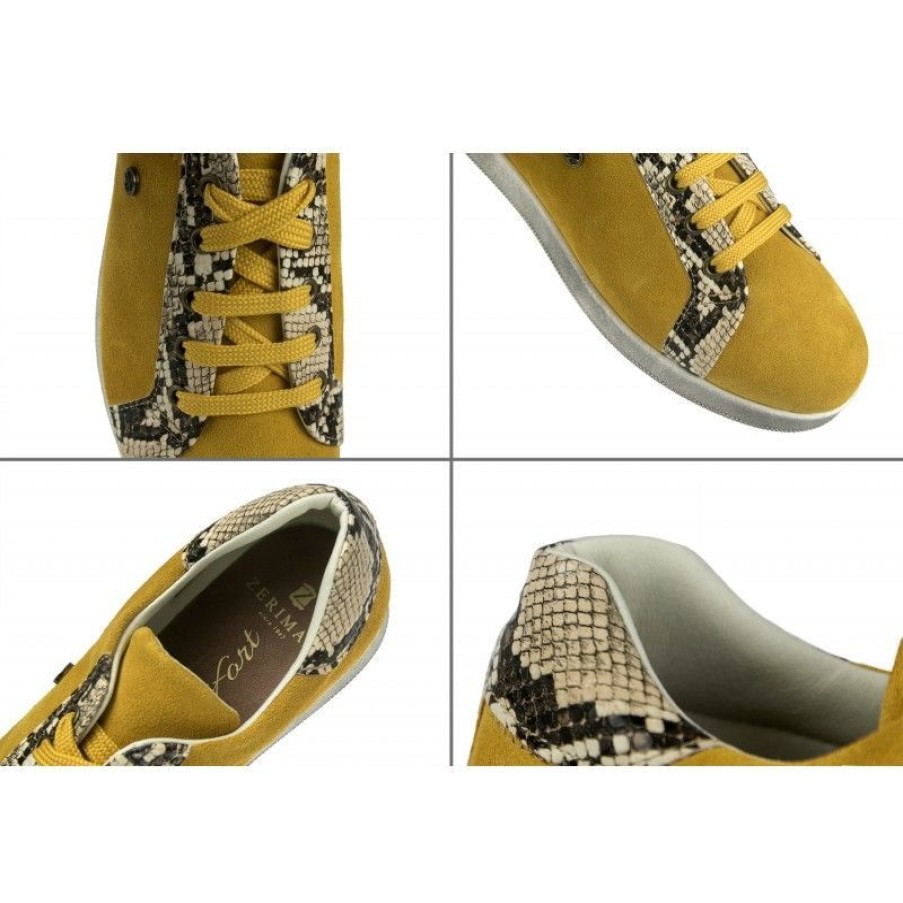 Mujer Zerimar Casual | Sneakers De Piel De Colores Con Estampado De Python