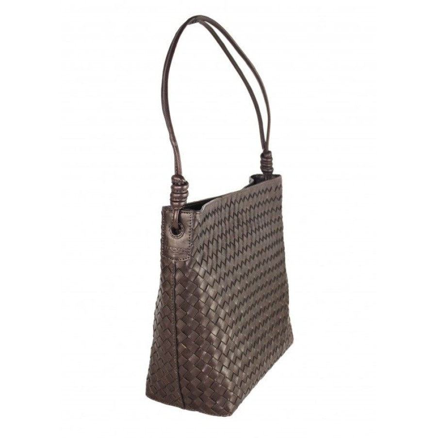 Mujer Zerimar Bolsos | Bolso Grande De Piel Trenzada Braile 48X13X28 Cm