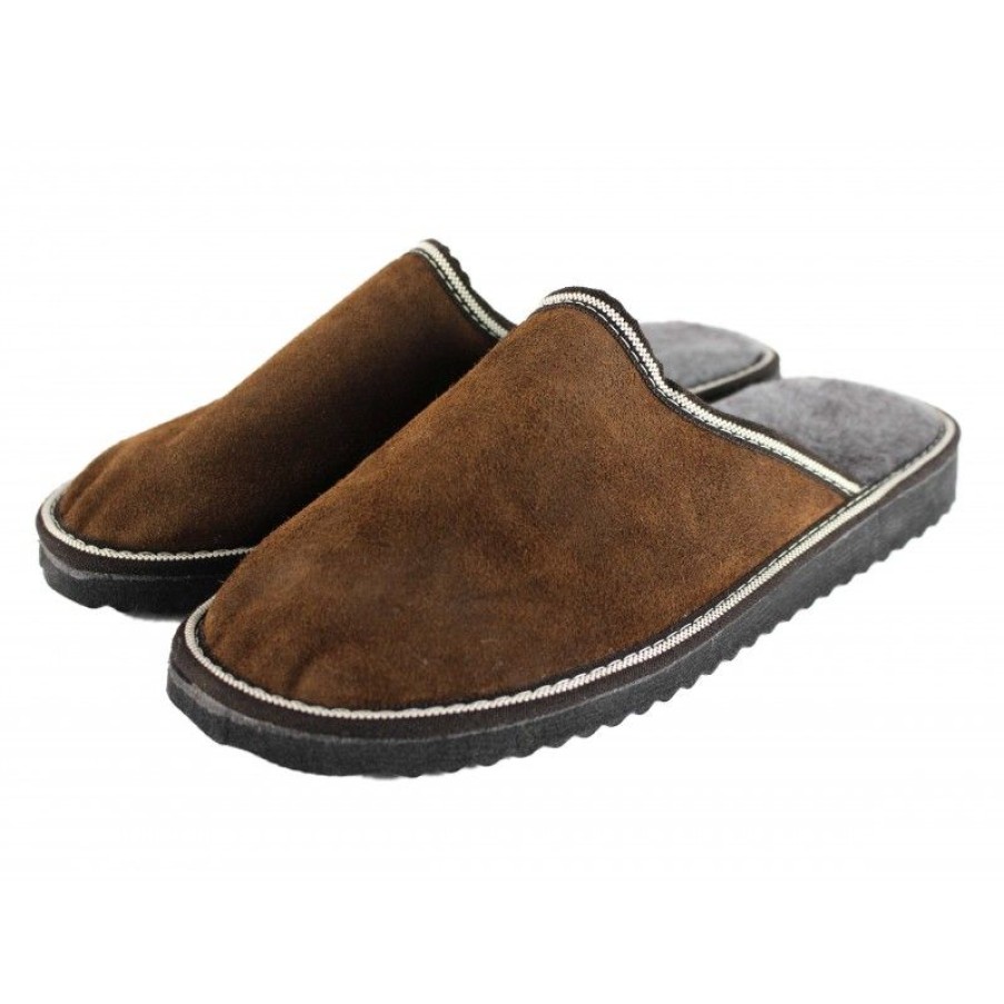 Hombre Zerimar Casual | Pantuflas De Piel Double Face Para Estar Por Casa