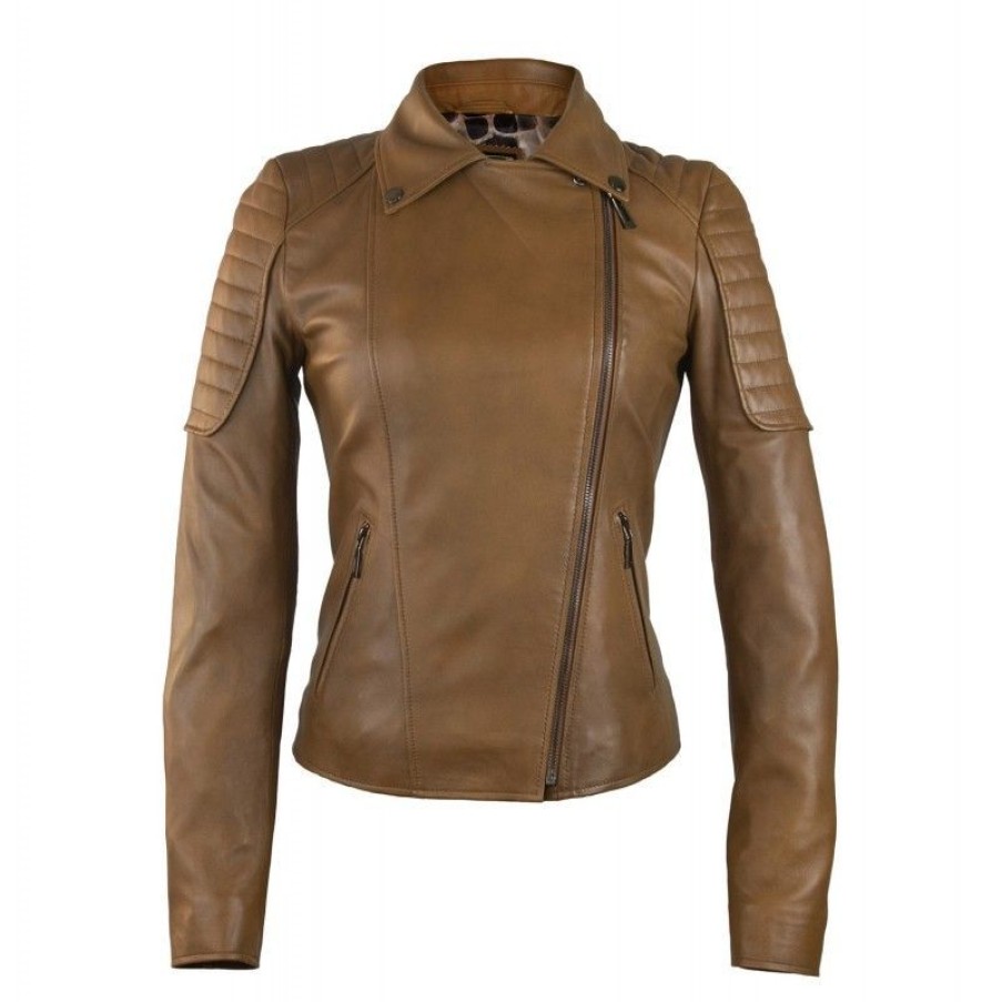 Mujer Zerimar Chaquetas De Cuero | Chaqueta De Estilo Biker Con Hombros Acolchados Para Mujer