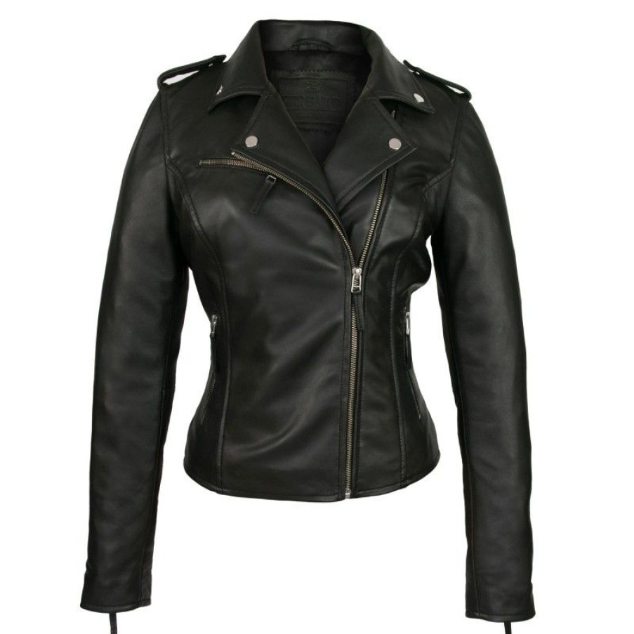 Mujer Zerimar Chaquetas De Cuero | Chaqueta Cenida De Piel Estilo Biker Con Cremallera